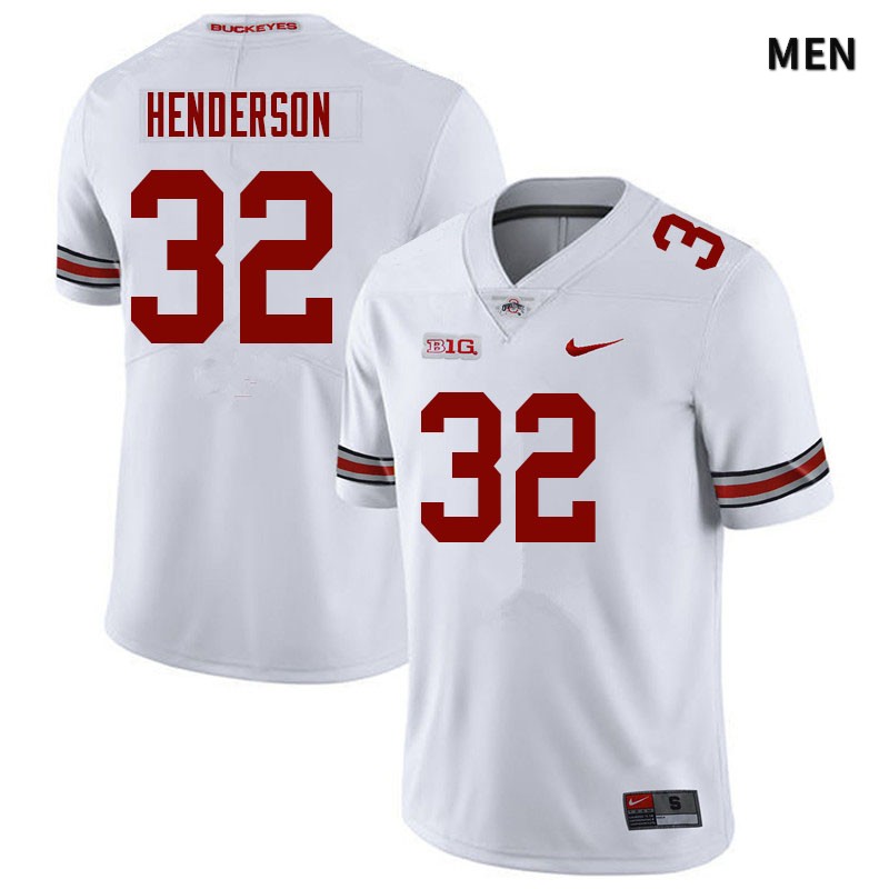 Men's Nike Ohio State Buckeyes TreVeyon Henderson #32 White NCAA Authentic Stitched College Football Jersey ERD77V0L